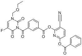 CAS#: 110690-43-2, Benzoic Acid 3-[[3-(Ethoxymethyl)-5-Fluoro-3,6-Dihydro-2,6-Dioxo-1(2H)-Pyrimidinyl]Carbonyl]-,6-(Benzoyloxy)-3-Cyano-2-Pyridinyl Ester