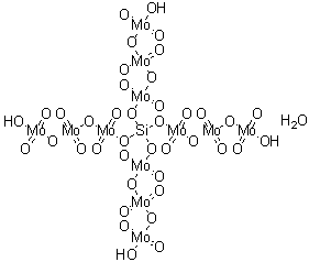 CAS 登录号：11089-20-6， 12-硅钼蓝水合物