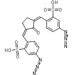 CAS 登录号：110999-50-3， 2,2'-[(2-氧代-1,3-环戊烷二亚基)二(Z)甲基亚基]二(5-叠氮基苯磺酸)