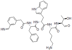 CAS#: 111010-99-2, (2S)-6-Amino-N-[(2S,3R)-3-Hydroxy-1-Oxobutan-2-Yl]-2-[[(2R)-3-(1H-Indol-3-Yl)-2-[[(2S)-2-[[2-(3-Methanimidoylphenyl)Acetyl]Amino]-3-Phenylpropanoyl]Amino]Propanoyl]Amino]Hexanamide
