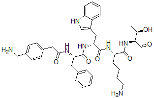 CAS 登录号：111011-00-8， (2S)-6-氨基-2-[[(2R)-2-[[(2S)-2-[[2-[4-(氨基甲基)苯基]乙酰基]氨基]-3-苯基丙酰基]氨基]-3-(1H-吲哚-3-基)丙酰]氨基]-N-[(2S,3R)-3-羟基-1-氧代丁烷-2-基]己酰胺