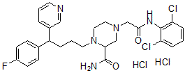 CAS 登录号：112415-83-5， 4-[2-[(2,6-二氯苯基)氨基]-2-氧代乙基]-1-[4-(4-氟苯基)-4-吡啶-3-基丁基]哌嗪-2-甲酰胺二盐酸盐