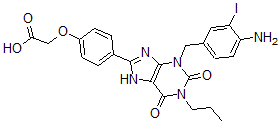 CAS 登录号：112533-64-9， 2-[4-[3-[(4-氨基-3-碘苯基)甲基]-2,6-二氧代-1-丙基-7H-嘌呤-8-基]苯氧基]乙酸