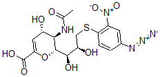 CAS 登录号：112848-77-8， (4S,5R,6R)-5-乙酰氨基-6-[(1R,2S)-3-(4-叠氮基-2-硝基苯基)硫基-1,2-二羟基丙基]-4-羟基-5,6-二氢-4H-吡喃-2-羧酸