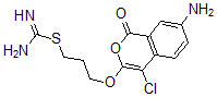CAS 登录号：113251-07-3， 7-氨基-4-氯-3-(3-异硫脲基丙氧基)异香豆素