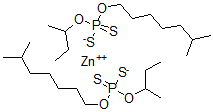 CAS 登录号：113706-15-3， 锌丁烷-2-基氧基-(6-甲基庚氧基)-硫代-硫代膦烷