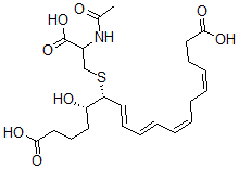 CAS 登录号：114115-51-4， 18-羧基-19,20-二去甲-N-乙酰基白三烯E4