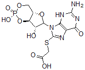 CAS 登录号：114115-66-1， 8-(2-羧甲基硫代)-环鸟苷酸