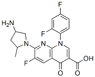 CAS 登录号：114676-84-5， 7-[(2S,4S)-4-氨基-2-甲基吡咯烷-1-基]-1-(2,4-二氟苯基)-6-氟-4-氧代-1,8-萘啶-3-羧酸