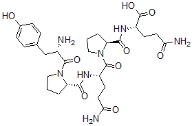 CAS 登录号：114691-30-4， L-酪氨酰-L-脯氨酰-L-谷氨酰胺酰-L-脯氨酰-L-谷氨酰胺