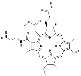 CAS#: 114849-41-1, (2S-trans)-18-(((2-Aminoethyl)Amino)Carbonyl)-8-Ethenyl-13-Ethyl-2,3-Dihydro-20-(2-Methoxy-2-Oxoethyl)-3,7,12,17-Tetramethyl-21H,23H-Porphine-2-Propanoic Acid