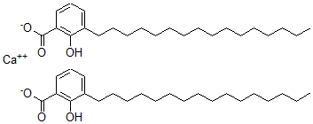 CAS 登录号：114959-46-5， 3-十六烷基-2-羟基苯甲酸钙