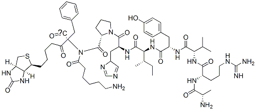 CAS 登录号：115082-72-9， 生物素基-epsilon-氨基己酰-丙氨酰-精氨酰-缬氨酰-酪氨酰-异亮氨酰-组氨酰-脯氨酰-苯丙氨酰(4N3)-羟基