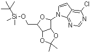 CAS 登录号：115479-39-5， 4-氯-7-{5-O-[二甲基(2-甲基-2-丙基)硅烷基]-2,3-O-异亚丙基呋喃戊糖基}-7H-吡咯并[2,3-d]嘧啶