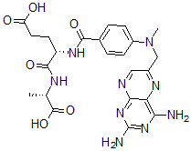 CAS#: 116819-28-4, (4S)-4-[[4-[(2,4-Diaminopteridin-6-Yl)Methyl-Methylamino]Benzoyl]Amino]-5-[[(2S)-1-Hydroxy-1-Oxopropan-2-Yl]Amino]-5-Oxopentanoic Acid