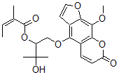 CAS 登录号：116988-91-1， [3-羟基-1-(9-甲氧基-7-氧代呋喃并[3,2-g]苯并吡喃-4-基)氧基-3-甲基丁烷-2-基](Z)-2-甲基丁-2-烯酸酯