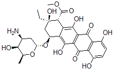 CAS#: 117016-15-6, Methyl (1R,2R,4S)-4-[(2R,4S,5S,6S)-4-Amino-5-Hydroxy-6-Methyloxan-2-Yl]Oxy-2-Ethyl-2,5,7,10,12-Pentahydroxy-6,11-Dioxo-3,4-Dihydro-1H-Tetracene-1-Carboxylate