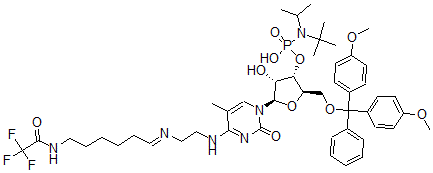 CAS#: 117032-52-7, N(4)-(N-(6-Trifluoroacetylamidocaproyl)-2-aminoethyl)-5'-O-dimethoxytrityl-5-methyl-2'-deoxycytidine-3'-N,N-diisopropylmethylphosphoramidite