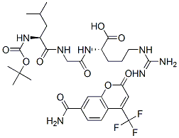 CAS 登录号：117141-39-6， 叔丁基氧羰基-亮氨酰-甘氨酰-精氨酸-4-三氟甲基香豆素-7-酰胺