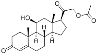CAS 登录号：1173-26-8， (11beta)-21-(乙酰氧基)-11-羟基-孕甾-4-烯-3,20-二酮