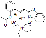 CAS 登录号：117412-41-6， 四乙基铵三溴(2-(2-乙酰氧基苯乙烯基)苯并噻唑)铂酸盐(II)