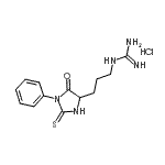 CAS#: 117756-28-2, 1-[3-(5-Oxo-1-Phenyl-2-Thioxo-4-Imidazolidinyl)Propyl]Guanidine Hydrochloride (1:1)