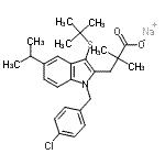 CAS#: 118427-55-7, Sodium 3-{1-(4-Chlorobenzyl)-5-Isopropyl-3-[(2-Methyl-2-Propanyl)Sulfanyl]-1H-Indol-2-Yl}-2,2-Dimethylpropanoate