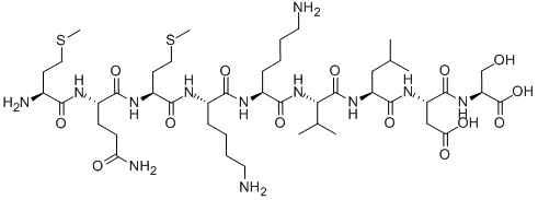 CAS 登录号：118850-71-8， L-蛋氨酰-L-谷氨酰胺酰-L-蛋氨酰-L-赖氨酰-L-赖氨酰-L-缬氨酰-L-亮氨酰-L-alpha-天冬氨酰-L-丝氨酸