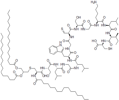 CAS#: 119320-04-6, Palmitoyl(3)-Cysteinyl-Seryl-(Hiv-1(598-609)Cyclic Disulfide)