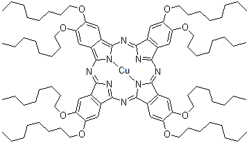 CAS 登录号：119495-09-9， [2,3,9,10,16,17,23,24-八(辛基氧基)-29H,31H-酞菁根(2-)-kappa<sup>2</sup>N<sup>29</sup>,N<sup>31</sup>]铜