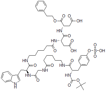 CAS 登录号：119733-42-5， 叔丁基氧羰基-酪氨酰-氨基己酰-甘氨酰-色氨酰-氨基己酰-天冬氨酰苯基乙基酯