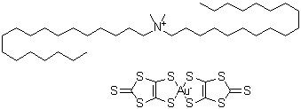 CAS#: 120141-26-6, N,N-Dimethyl-N-Octadecyl-1-Octadecanaminium Bis[4,5-Di(Sulfanyl-kappas)-1,3-Dithiole-2-Thionato(2-)]Aurate(1-)