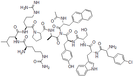 CAS 登录号：120287-84-5， N-乙酰基-3-(2-萘基)-D-丙氨酰-4-氯-D-苯丙氨酰-D-色氨酰-L-丝氨酰-L-酪氨酰-N5-(氨基羰基)-D-鸟氨酰-L-亮氨酰-L-精氨酰-L-脯氨酰-D-丙氨酰胺