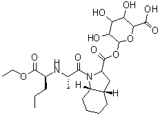 CAS 登录号：120398-66-5， 6-[({(3aS,7aS)-1-[(2S)-2-{[(2S)-1-乙氧基-1-氧代-2-戊烷基]氨基}丙酰]八氢-1H-吲哚-2-基}羰基)氧基]-3,4,5-三羟基四氢-2H-吡喃-2-羧酸