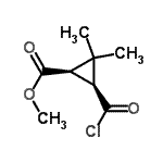 CAS 登录号：120591-67-5， 甲基(1R,3S)-3-(氯甲酰基)-2,2-二甲基环丙烷羧酸酯