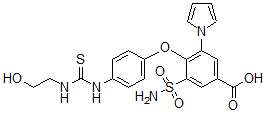 CAS 登录号：120859-63-4， 4-[4-(2-羟基乙基硫代氨基甲酰氨基)苯氧基]-3-吡咯-1-基-5-氨基磺酰基苯甲酸