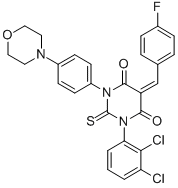 CAS 登录号：121608-30-8， (5Z)-1-(2,3-二氯苯基)-5-[(4-氟苯基)亚甲基]-3-(4-吗啉-4-基苯基)-2-硫代-1,3-二嗪农-4,6-二酮