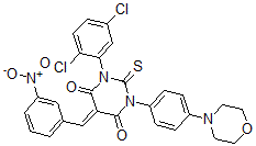 CAS#: 121608-34-2, (5Z)-1-(2,5-Dichlorophenyl)-3-(4-Morpholin-4-Ylphenyl)-5-[(3-Nitrophenyl)Methylidene]-2-Sulfanylidene-1,3-Diazinane-4,6-Dione