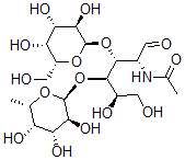 CAS#: 121686-59-7, O-Fucopyranosyl-(1-3)-O-galactopyranosyl-(1-4)-2-acetamido-2-deoxyglucopyranose (N-acetyl-3'-O-fucopyranosyllactosamine)