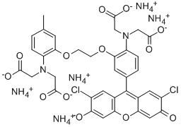 CAS#: 121714-13-4, 2-[[2-[2-[2-(Bis(Carboxymethyl)Amino)-5-Methylphenoxy]Ethoxy]-4-(2,7-Dichloro-3-Hydroxy-6-Oxoxanthen-9-Yl)Phenyl]-(Carboxymethyl)Amino]Acetic Acid