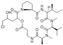 CAS#: 121723-07-7, (10R,13R,16R,19S)-16-Butan-2-yl-3-(3-chloro-2-hydroxy-propyl)-10,11,14-trimethyl-13-propan-2-yl-4-oxa-1,8,11,14,17-pentazabicyclo[17.3.0]docosane-2,5,9,12,15,18-hexone
