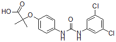 CAS#: 121809-80-1, 2-(4-(3,5-Dichlorophenylureido)phenoxy)-2-methylpropionic acid