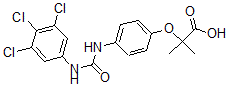 CAS 登录号：121809-82-3， 2-(4-(3,4,5-三氯苯基脲基)苯氧基)-2-甲基丙酸