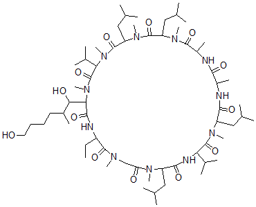 CAS#: 121886-75-7, 33-(1,6-Dihydroxy-2-Methyl-Hexyl)-30-Ethyl-1,4,7,10,12,15,19,25,28-Nonamethyl-6,9,18,24-Tetrakis(2-Methylpropyl)-3,21-Dipropan-2-Yl-1,4,7,10 ,13,16,19,22,25,28,31-Undecazacyclotritriacontane-2,5,8,11,14,17,20,23 ,26,29,32-Undecone