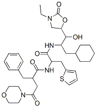 CAS#: 122225-00-7, N-(2-((1-(Cyclohexylmethyl)-2-(3-Ethyl-2-Oxo-5-Oxazolidinyl)-2-Hydroxyethyl)Amino)-2-Oxo-1-(2-Thienylmethyl)Ethyl)-gamma-Oxo-alpha-(Phenylmethyl)-4-Morpholinebutanamide