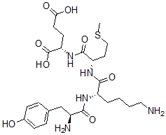 CAS 登录号：122998-76-9， N-(N-(N2-L-酪氨酰-L-赖氨酰)-L-蛋氨酰)-L-谷氨酸