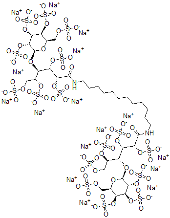 CAS#: 123072-48-0, N,N'-1,3-propanediylbis(4-O-(2,3,4,6-tetra-O-sulfo-beta-D-galactopyranosyl)-D-Gluconamide 2,2',3,3',5,5',6,6'-octakis(hydrogen sulfate) hexadecasodium salt
