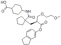 CAS 登录号：123122-55-4， 4-[[1-[(2S)-3-(2,3-二氢-1H-茚-5-基氧基)-2-(2-甲氧基乙氧基甲基)-3-氧代丙基]环戊烷羰基]氨基]环己烷-1-羧酸