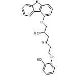 CAS 登录号：123372-14-5， 2-(2-{[3-(9H-咔唑-4-基氧基)-2-羟基丙基]氨基}乙氧基)苯酚