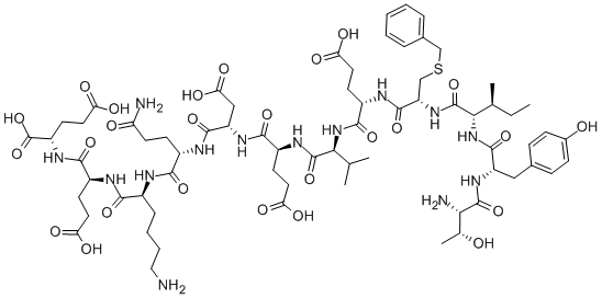 CAS#: 123380-68-7, L-Threonyl-L-Tyrosyl-L-Isoleucyl-S-(Phenylmethyl)-L-Cysteinyl-L-alpha-Glutamyl-L-Valyl-L-alpha-Glutamyl-L-alpha-Aspartyl-L-Glutaminyl-L-Lysyl-L-alpha-Glutamyl-L-Glutamic Acid